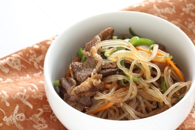 韩国食物,蔬菜,粉丝,牛肉,碗,肉,白色背景,主食,食品,韩式炒粉丝