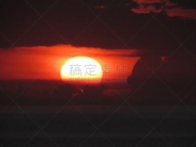 夏天,日落