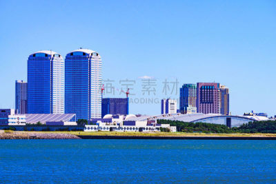 城市,日本,幕张市,地形,千叶市,天空,背景聚焦,青绿色,会议中心,商务
