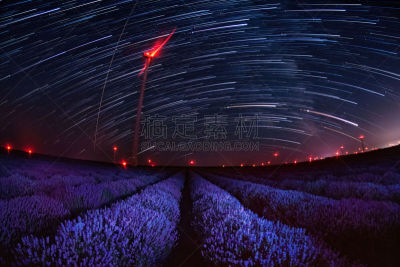 地形,夜晚,星迹,自然美,熏衣草,星星,风轮机,田地,红色,在上面