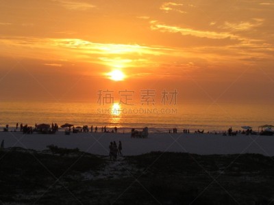 夏天,日落