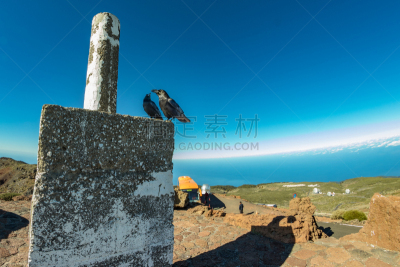 视角,云,大乌鸦,自然立柱,混凝土,火山口,火山喷口,西班牙