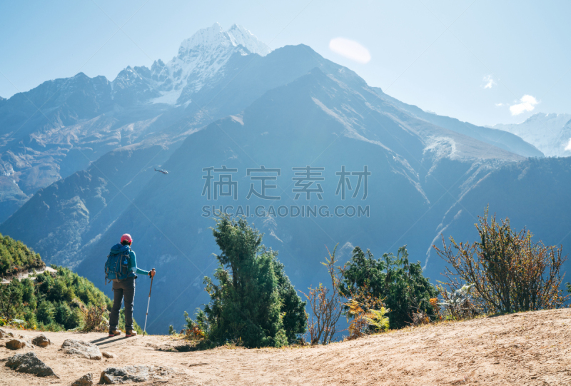 直升机,尼泊尔,高处,珠穆朗玛峰,山,徒步旅行,大本营,登山杖,援救,做