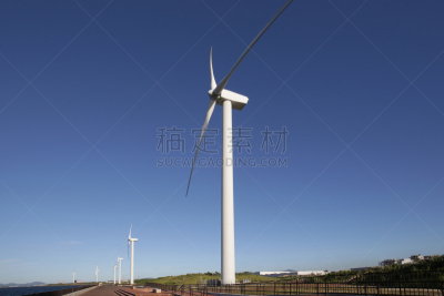 风轮机,天空,蓝色,背景,风,环境,云,环境保护,自然现象,能源