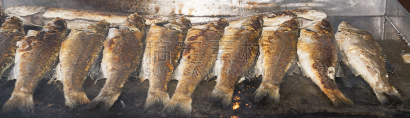 清新,鱼类,炊具,格子烤肉,热,烤的,食品,烤肉架,烤肉餐,煤