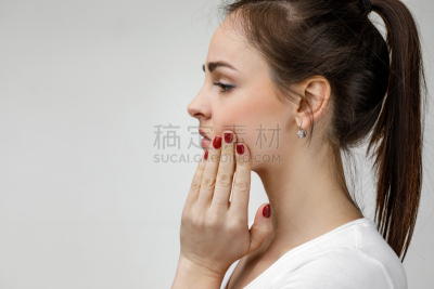 悲哀,痛苦,牙齿,青年人,女人