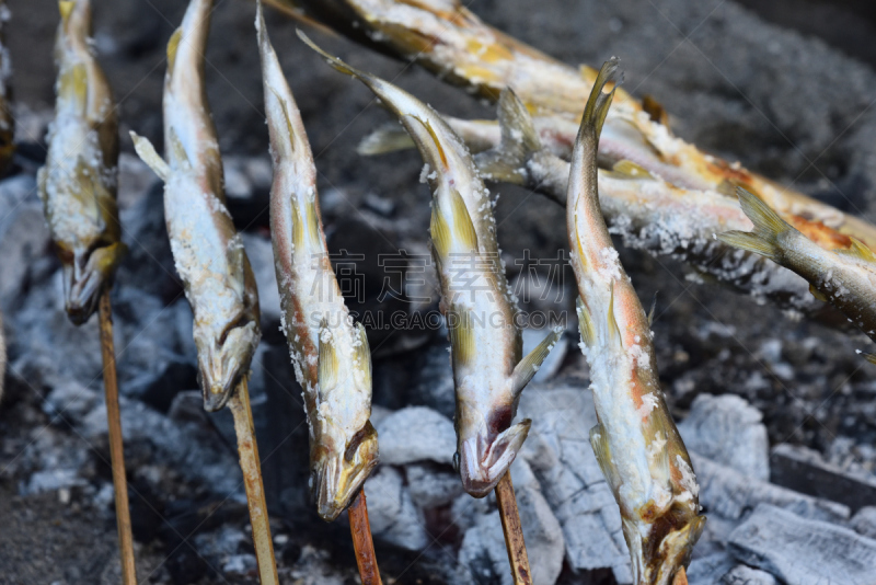 食盐,鳟鱼,格子烤肉,淡水鱼