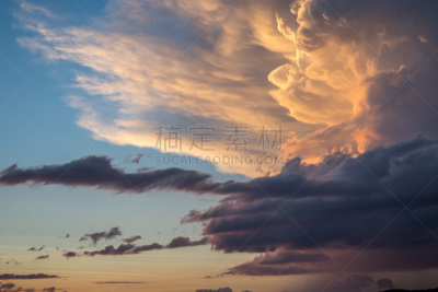 风景,蒙大拿州,黑云压城,白硫磺泉镇,活力,日落