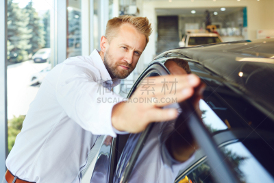 汽车,新的,男性,商务,交通方式,顾客,看,人,男商人,rent