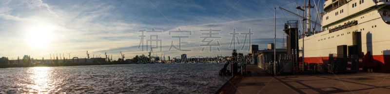 海港,汉堡,货船,黄昏,轮船跳板,观测点,河流,户外,夜晚,圣保利
