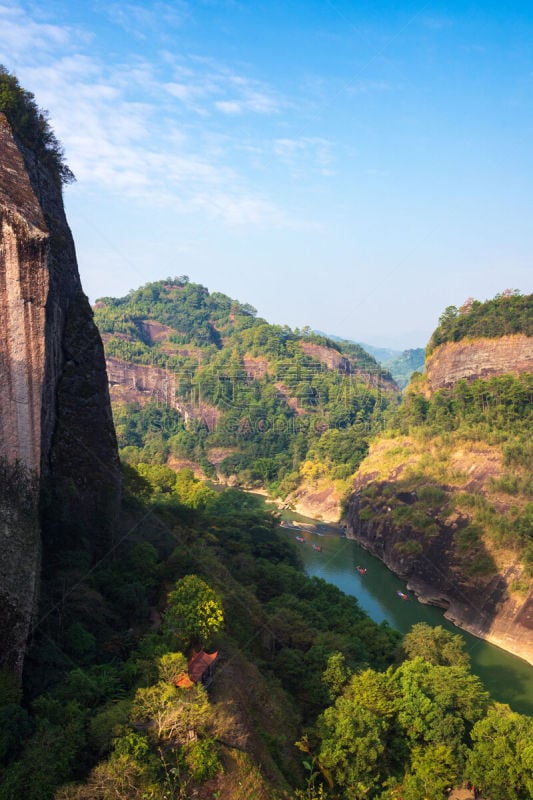 中国,风景,山,福建省,丹霞地貌,武夷山,世界遗产,环境,云,环境保护