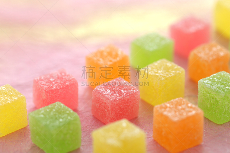 色彩鲜艳,日本,糖果店,传统,果冻,日本点心,珊瑚色,橙色,皱霰,传统节日