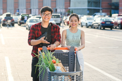 食品,个性,超级市场,青年人,越南人,男孩,女孩,市场,微笑,运送