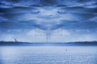 有帆船,蘑菇云,极端天气,小的,稀缺,船,核弹,悉尼,云景,风
