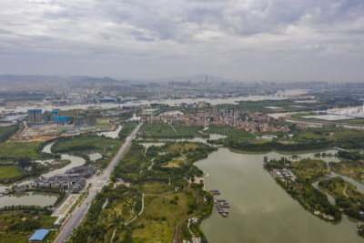 公园,湖,湿地,东莞,广东省,传统,草坪,环境,云,草