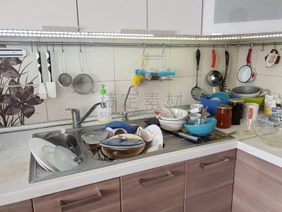 厨房,水槽,禁止的,水管,洗餐具,不锈钢,烹调
