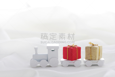 礼物,圣诞老人,火车,可爱的,倾斜视角,比例,汽车部件,雪,小的,铁轨轨道