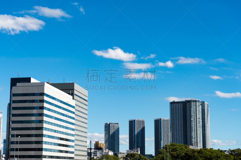 都市风景,东京,汐留区,摄像机拍摄角度