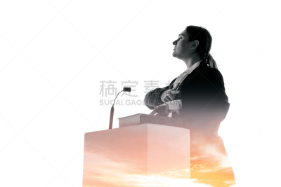 扬声器,教练,白色背景,事件,背景分离,肖像,仅女人,领导能力,仅一个女人