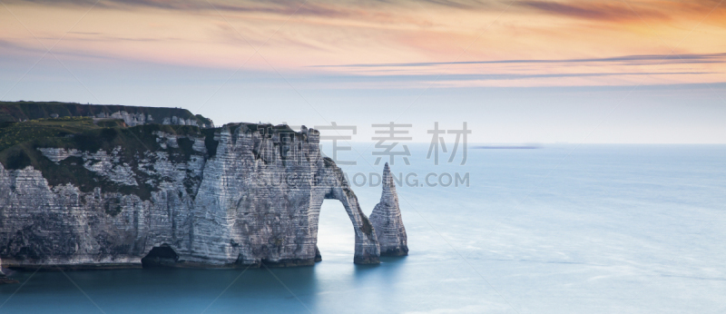 诺曼底埃特塔尔海滩,海岸地形,white cliffs,阿瓦石门,岩石,自然拱,乡村,名声,接力赛,大麦町