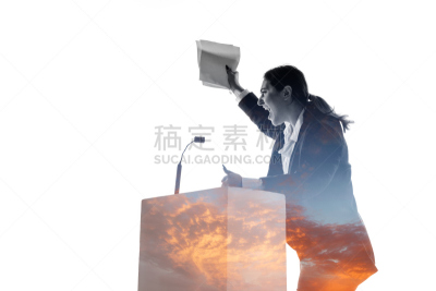 扬声器,教练,白色背景,事件,背景分离,肖像,仅女人,领导能力,仅一个女人