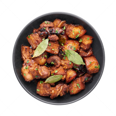 香料,月桂树叶,碗,猪肉,酱油,五花肉,食品,白色背景,醋