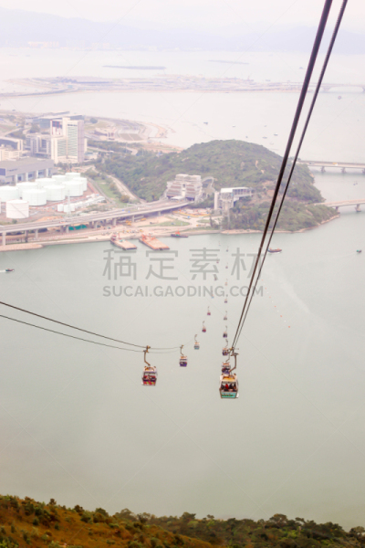 缆车,海洋,地形,汽车,公园,著名景点,烟雾,大屿山,户外,天空