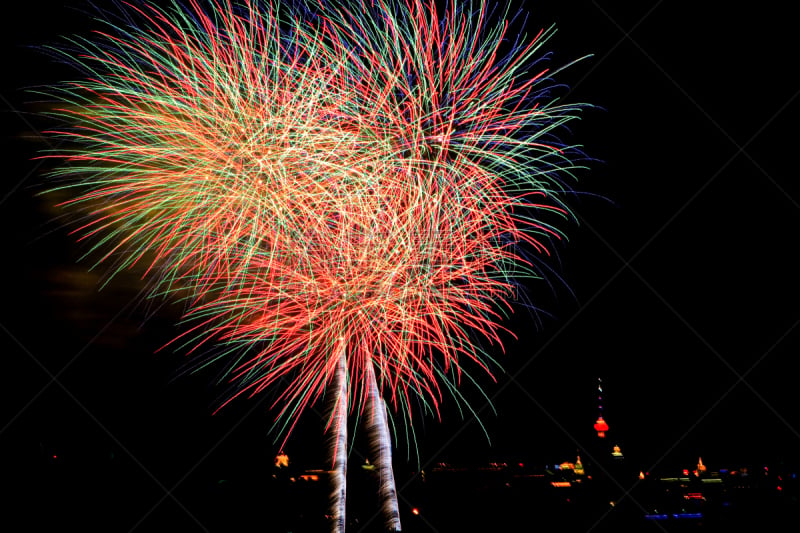 夜晚,新年前夕,天空,烟花秀,事件,圣诞装饰物,彩色背景,公园,中国,新年