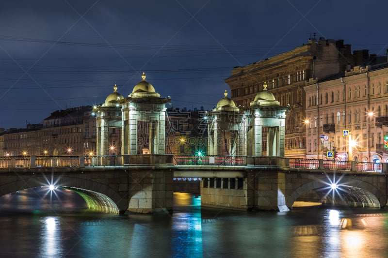 河流,夜晚,圣彼得堡,石材,桥,俄罗斯,2019,mikhail lomonosov,移动式,十月