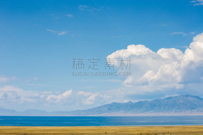 自然美,湖,风景,云景,云,著名景点,中国,中国西北部,绿松石色,背景