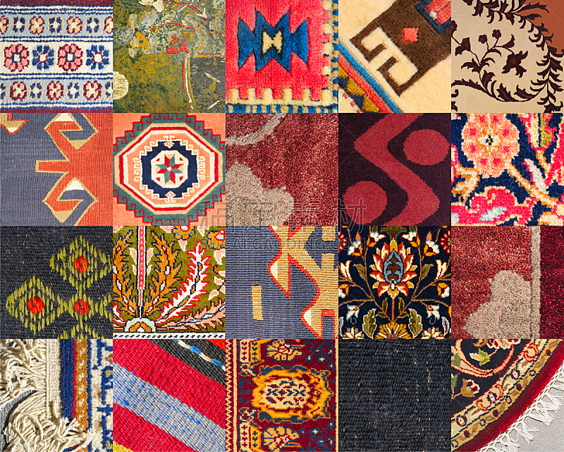 背景,丝绸,合成图像,地毯,手艺,羊毛,东方人,多色的,正方形