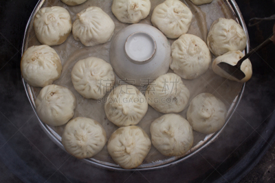 中式小笼包,蔬菜,清新,背景分离,面包,食品,蒸菜,中国食品,成分,小麦面团