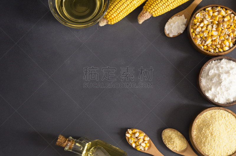 食用油,乡村风格,成分,桌子,玉米,碗,面粉,汤匙,干的