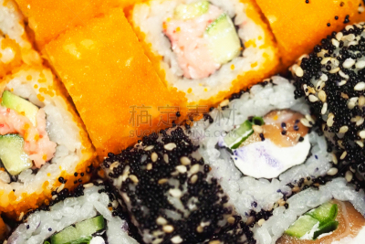 寿司,多样,食品,日本,在上面,抽陀螺,视角,传统,菜单,清新