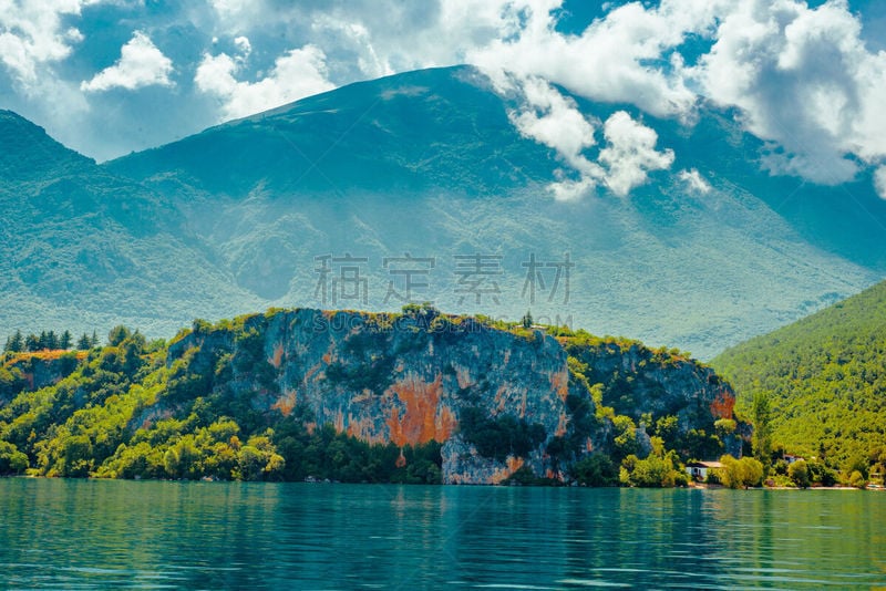 马其顿地区,山,森林,奥赫里德,北,奥理德湖,挨着