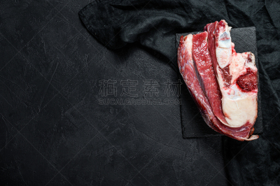 牛肉,生食,骨骼,留白,黑色背景,弄皱的,清新,肋骨,食品,排骨