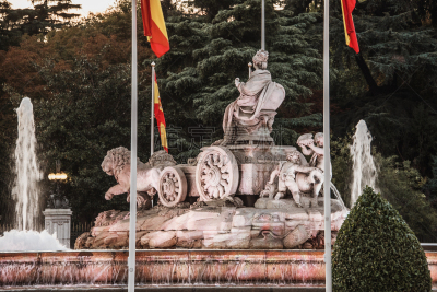 西贝莱斯广场,马德里,西班牙,方形画幅,国际著名景点,国内著名景点,当地著名景点,商务旅行,狮子,自来水