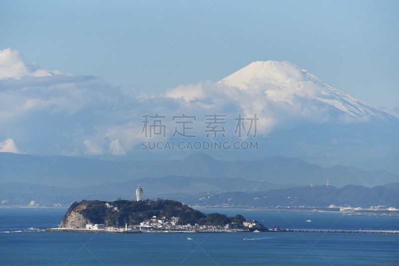 海岸线,富士山,叶山,江之岛,水上运动,著名景点,背景,休闲活动,海滩度假,夏天