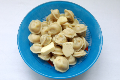 饺子,黄油,传统,热,配方,清新,食品,煮食,餐具,小麦面团