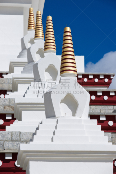 白色,宝塔,喇麻庙,清朝,四川省,垂直画幅,无人,户外,佛塔