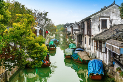 远古的,风景,苏州,周庄,乌镇,古董,拱桥,河流,户外,建筑