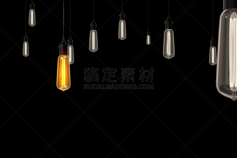 热,电力线,想法,三维图形,概念,商务,绘画插图,电灯泡,创造力,分离着色