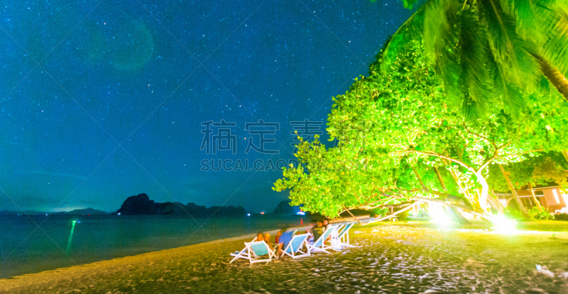 夜晚,海滩,星形,自然美,在上面,鸡尾酒,星迹,空间探索,月球,天空