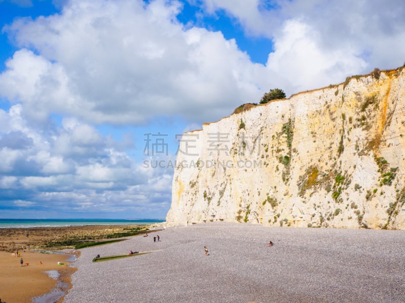 海滩,法国,索姆,悬崖,石灰石,传统,自然美