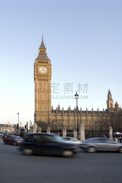 伦敦,都市风光,黑色出租车,票价,大本钟,垂直画幅,天空,留白,忙碌,交通