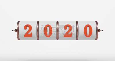 2020,新年前夕,概念,数字,背景,三维图形,可爱的,纸牌,商务,事件