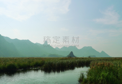 山,湿地,石灰石,热带气候,云,泰国,河流,热带树,户外,巴蜀