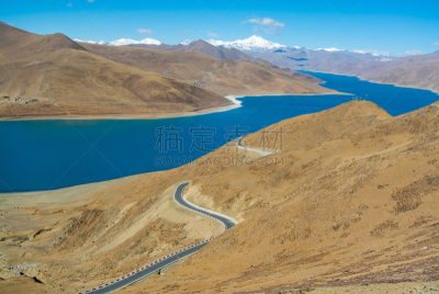 湖,自然美,羊卓雍措,瓷器,yamdrok yamtso,灵性,水平画幅,山,无人,早晨