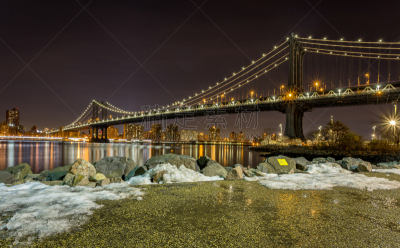 纽约,街道,国际著名景点,雪,布鲁克林桥,动物,春天,户外,都市风景