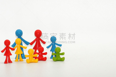 大家庭,儿童,白色背景,插画,图表,背景分离,家庭,父母,母亲